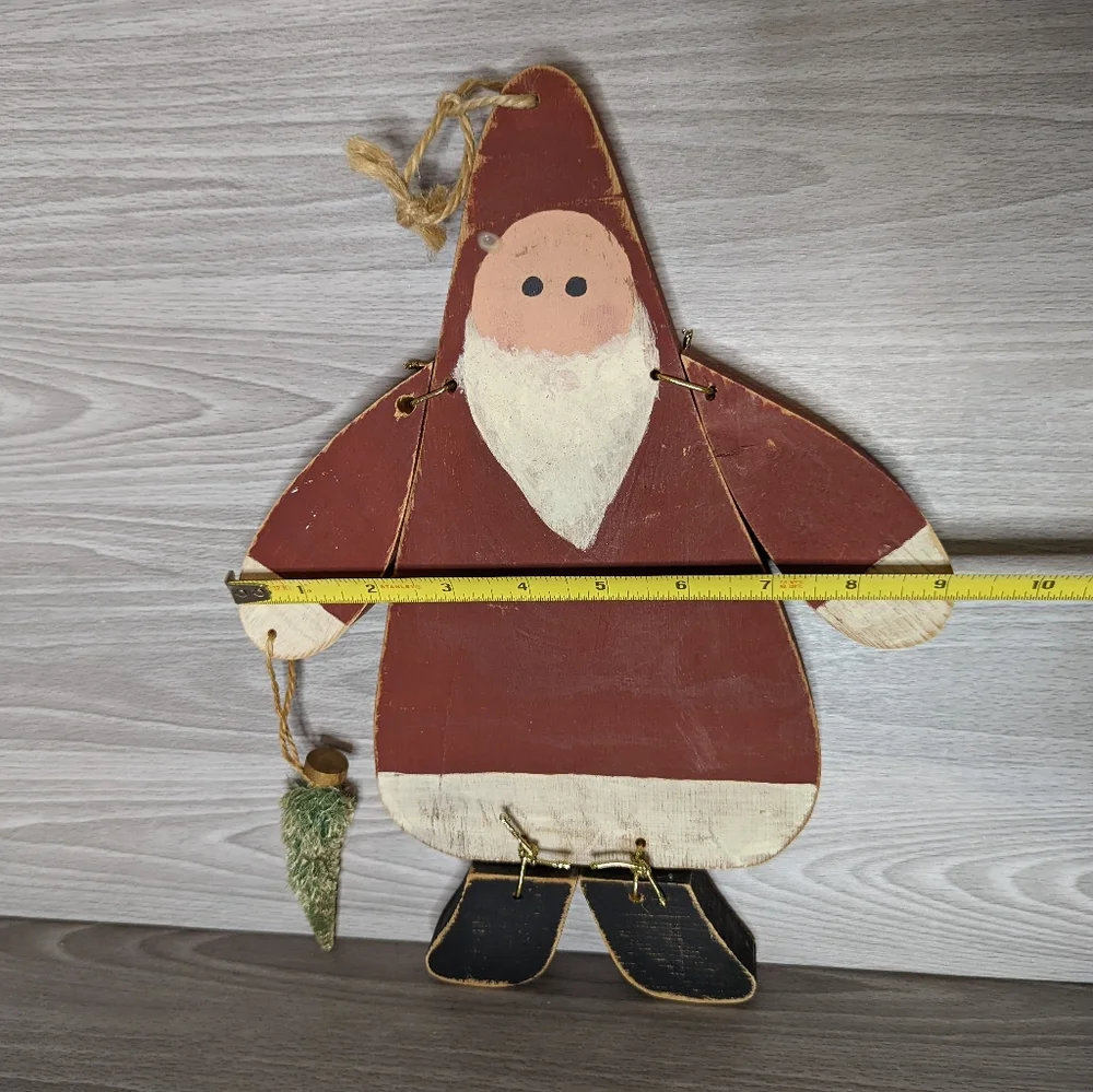 Primative Rustic Handmade Hanging Santa